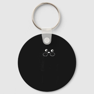 Grappige Zwarte Kat Kit-Thee Grafisch Sleutelhanger