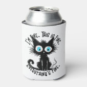 Grappige zwarte kat kunst het is prima ik ben prim blikjeskoeler (Blikje Voorkant)