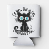 Grappige zwarte kat kunst het is prima ik ben prim blikjeskoeler (Achterkant)