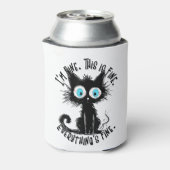 Grappige zwarte kat kunst het is prima ik ben prim blikjeskoeler (Blikje Achterkant)