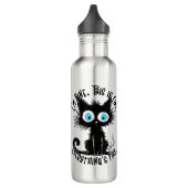 Grappige zwarte kat kunst het is prima ik ben prim waterfles  (Links)