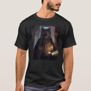 Grappige Zwarte Kat Lichtgevende Christelijke voor T-shirt