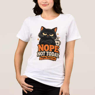 Grappige Zwarte Kat Nee Niet Vandaag Misschien Mor Tri-Blend Shirt