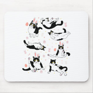 Grappige zwarte kat paasei Happy Easter Bunny Tuxe Muismat