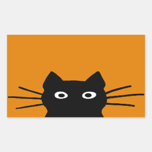 Grappige Zwarte Kat Rechthoekige Sticker