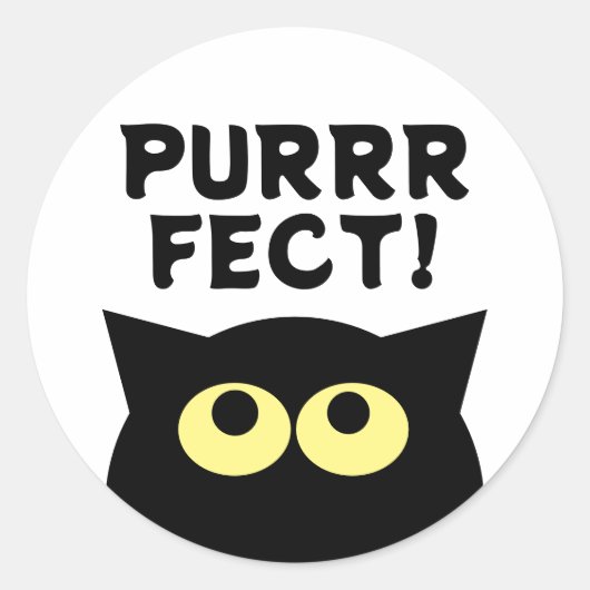 Grappige zwarte kat stickers met aangepaste quotes (Voorkant)