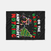 Grappige zwarte kat stoute kerstmis vrouwen fleece deken (Voorkant (Horizontaal))