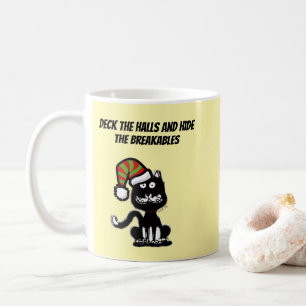 Grappige Zwarte Kat Vakantie Humor Festieve Kat Koffiemok