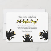 Grappige zwarte kat verjaardag bedankkaart kaart (Voorkant)