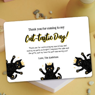 Grappige zwarte kat verjaardag bedankkaart kaart