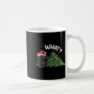 Grappige Zwarte Kat Wat_ Kerstboom Grappige Katten Koffiemok