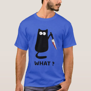 Grappige Zwarte Kat Wat Schattig Verdacht Kitten G T-shirt