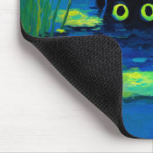 Grappige zwarte kat zwemmen in vijver | eigenzinni muismat (Hoek)