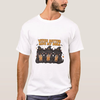 Grappige Zwarte Katten Grafische T-Shirt - Mooie C