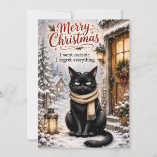 Grappige Zwarte Katten Kerstkaart – Sarcasthische