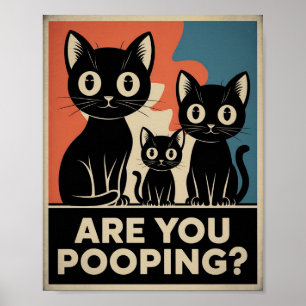 Grappige Zwarte Katten Poep Jij? Humoristische Kat Poster