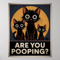 Grappige Zwarte Katten Poep Jij? Humoristische Kat