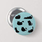 Grappige zwarte katten ronde button 5,7 cm (Voorkant /achterkant)