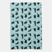 Grappige zwarte katten theedoek (Verticaal)