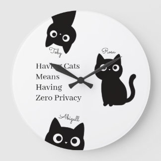 Grappige Zwarte Kitty Katten Huisdier Geschenk Gep Grote Klok