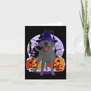 Grappige Zwarte Lab Labrador Hond Halloween Heks Kaart