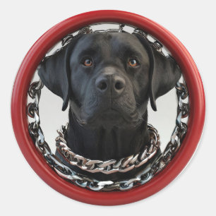 Grappige zwarte labrador ronde sticker