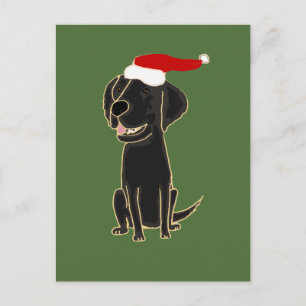 Grappige zwarte platte gecoate Retriever Christmas Feestdagenkaart