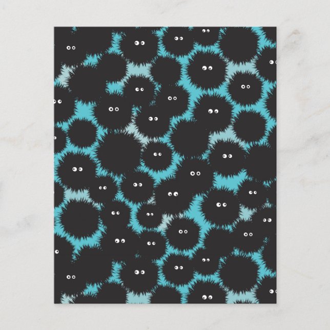 Grappige zwarte pluizige monsters (Voorkant)