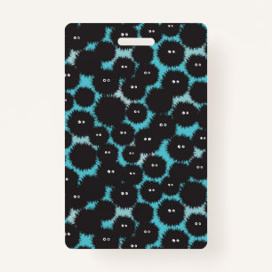 Grappige zwarte pluizige monsters badge