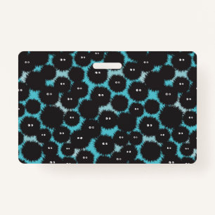 Grappige zwarte pluizige monsters badge