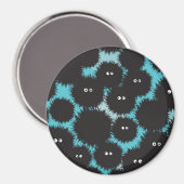 Grappige zwarte pluizige monsters magneet (Voorkant / Achterkant)