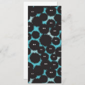 Grappige zwarte pluizige monsters menu (Voorkant / Achterkant)