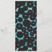 Grappige zwarte pluizige monsters