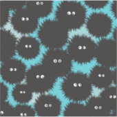 Grappige zwarte pluizige monsters sticker (Voorkant)