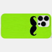 Grappige zwarte snor op lime groene achtergrond Case-Mate iPhone case (Achterkant (horizontaal))