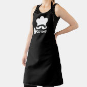 Grappige zwarte snor op maat schort (Insitu)