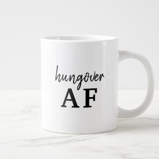 Grappige Zwarte Typografie Hangover AF Extra Grote Beker