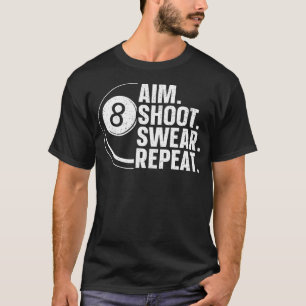 Grappige zwembad kunst voor biljart liefhebber zwe t-shirt