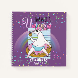 Grappige zwembadfeest UNICORN Tiener Meisjes Grafi Notitieboek