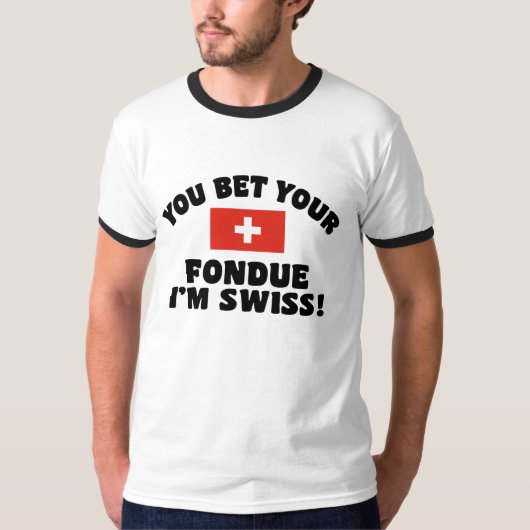 Grappige Zwitserse Fondue T-shirt (Voorkant)