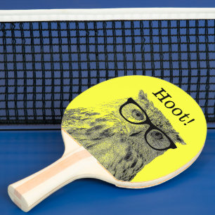 Grappigste uil met bril tafel tennis tafeltennisbatje