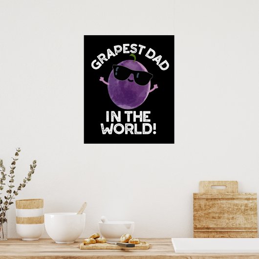 Grapste pap in de wereld grappige fruitpun donker  poster (Keuken)