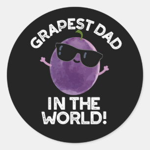 Grapste pap in de wereld grappige fruitpun donker  ronde sticker