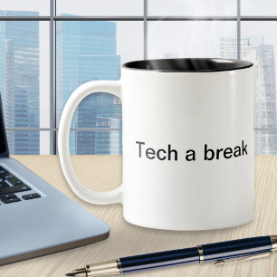 Graptechnische ondersteuning Humor Grappige comput Tweekleurige Koffiemok