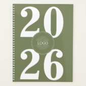 Gras 2026 Logo Blanc Sage Green Planner (Devant)