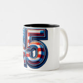 Gras 45ème Anniversaire Mug - American Flag Balloo (Devant droit)