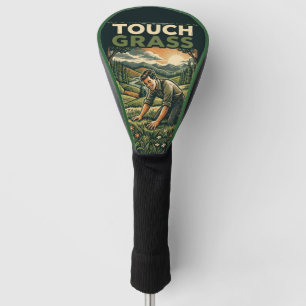 Gras Aanraken Vintage Retro Stijl Buiten Landschap Golfheadcover