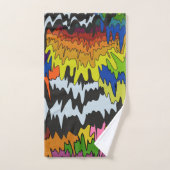 Gras Abstrait Colorful Liquid Drip Wavy Stripe (Serviette à main)