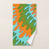 Gras Abstrait Orange Green Liquid Drip Wavy Stripe (Serviette à main)