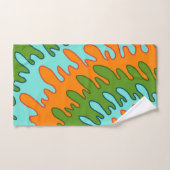 Gras Abstrait Orange Green Liquid Drip Wavy Stripe (Serviette à main)